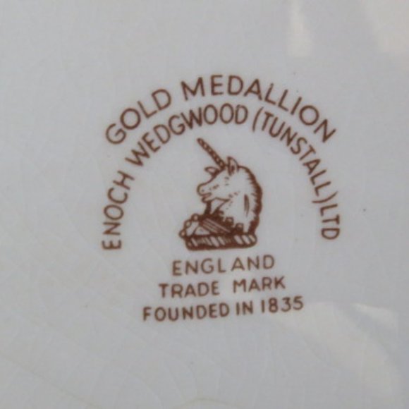 Gold Medallion Wedgwood PLATTER China Vintage 14" x 11" (K354) - Picture 5 of 7
